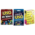 Crazy Card Game Combo – Uno No Mercy + Liar's Uno + Taco Cat Goat Cheese Pizza